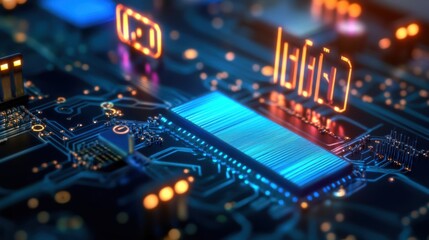 Obraz premium Digital communication network with high-speed fiber optic