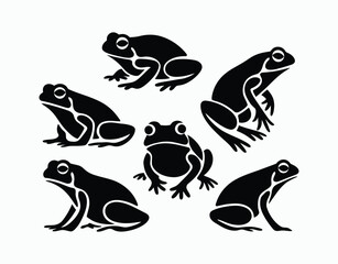 Toad Jump Silhouette Collection Vector Template