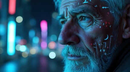 Close-up Portrait of Elderly Man