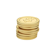 stack of shiny gold coins with dollar sign symbol, representing wealth and finance. Ideal for financial themes and investment concepts