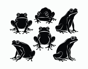 Toad Silhouette Collection Vector Template