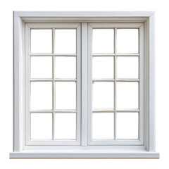 Fototapeta premium Classic Window Frame Detail on transparent background.