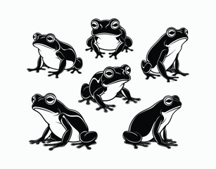 Toad Vector Silhouette Collection Template