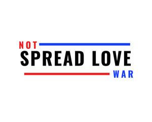 Spread Love Not War Red, Blue and Black Transparent Clipart Design