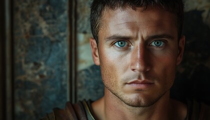 Obraz premium Determined Roman soldier portrait