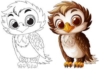 Adorable Baby Owl Vector Illustration