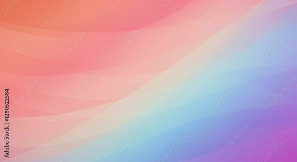 Poster abstract colorful background with soft lines in rainbow colors.