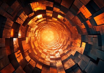 Fototapeta premium Abstract Metal Tunnel Glow