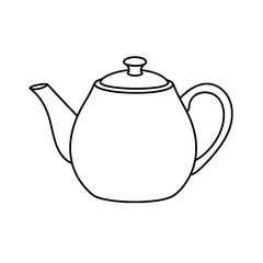 Elegance in Simplicity: a minimalist, outlined illustration of a teapot, perfect for adding a touch of refinement to any design.
