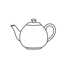 Simple Teapot Outline: A minimalist illustration showcases a classic teapot design, highlighting its elegant curves and functional details.