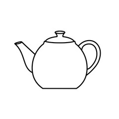 Tea Time Classic: A minimalist illustration of a traditional teapot, rendered in clean, elegant lines, evokes the timeless charm of a warm beverage experience.