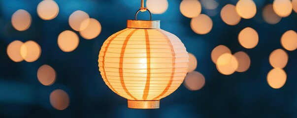 Obraz premium Softly Glowing Lantern Illuminating a Nighttime Outdoor Setting