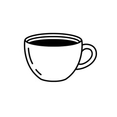 Coffee Cup Illustration: A simple yet elegant line drawing of a coffee cup, brimming with dark liquid. A minimalist representation of a daily essential.