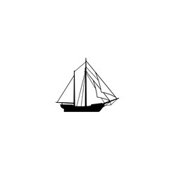 Sailing Silhouette: A minimalist depiction of a classic sailboat, perfectly capturing the essence of maritime adventure. The crisp lines and stark contrast evoke a sense of serenity and freedom.