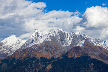 mountains in the snow