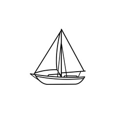 Sailboat Silhouette: A minimalist illustration of a classic sailboat, poised against a clear backdrop, evoking a sense of freedom, adventure, and the open sea.