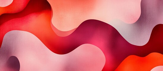 Abstract red, pink, and burgundy wave pattern background.