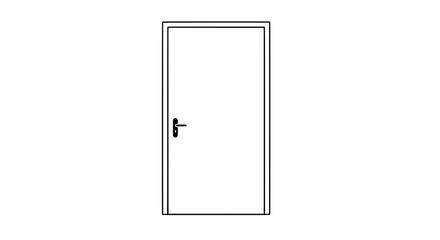 The Gateway: Minimalist illustration of a closed door, inviting intrigue and a sense of anticipation, perfect for design concepts.