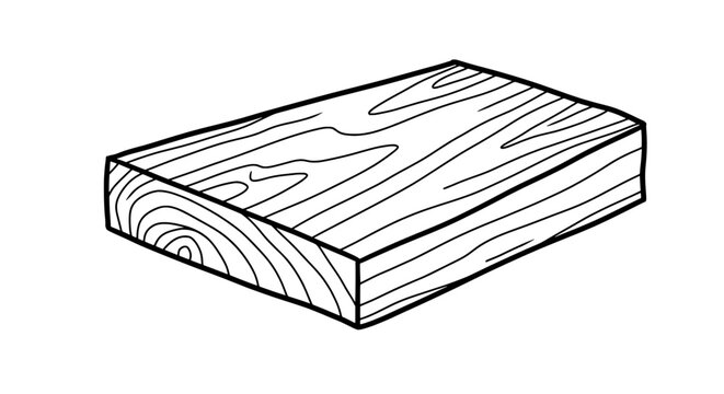 Wood Block: A minimalist and artistic rendering of a rectangular wood block, featuring the intricate grain pattern of the natural material. A symbol of construction, carpentry, and natural resources.