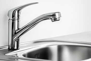 Modern chrome kitchen faucet design with sleek lines and polished finish, enhancing the aesthetic of any kitchen space, plumbing fixture concept