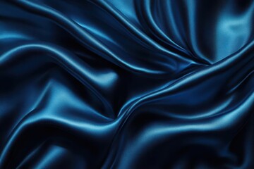 Obraz premium luxurious rippling azure silk cascading in gentle waves, ethereal lighting creating iridescent highlights, deep shadows emphasizing fluid textile movement and depth