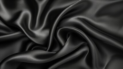 Fototapeta premium black satin fabric background, abstract background