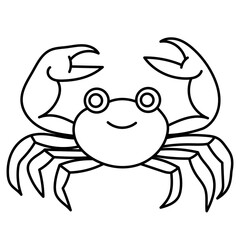 Crab line art ideal for seafood restaurant logos, marine themed designs, or educational materials. Classic and versatile crustacean illustration