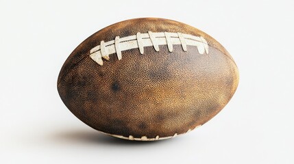 Fototapeta premium High-resolution image of a rugby ball, neutral lighting, realistic shading, and soft textures on a clean white background.