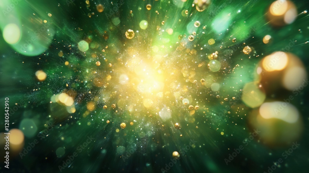 Poster vibrant abstract burst of energy with glowing particles and light