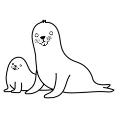 Seal lion basking on sundrenched rock captures serene beauty. Suitable for coastal, wildlife, relaxation, travel, and coloring book for kids