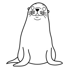 Seal lion basking on sundrenched rock captures serene beauty. Suitable for coastal, wildlife, relaxation, travel, and coloring book for kids