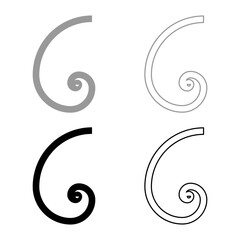 Golden ratio section Sacred geometry symbol ration proportions set icon grey black color vector illustration image solid fill outline contour line thin flat style