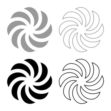 Armenian Arevakhach Neo paganism symbol sunny cross solar mythology Hetanism Armenian neo powder heathenism Eternity sign pumpkin set icon grey black color vector illustration image solid fill 