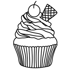 Dessert Outline Coloring Page