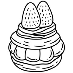 Dessert Outline Coloring Page