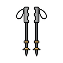 trekking pole icon vector design template simple and clean