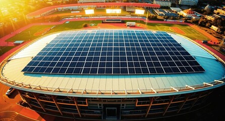 solar panels on a stadium roof