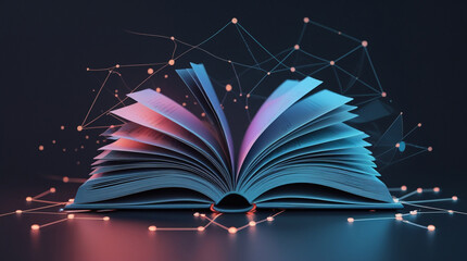 magic book with magic lights