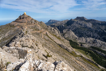 Air Force military installation on the top of Puig major, Escorca, Natural area of the Serra de Tramuntana., Majorca, Balearic Islands, Spain