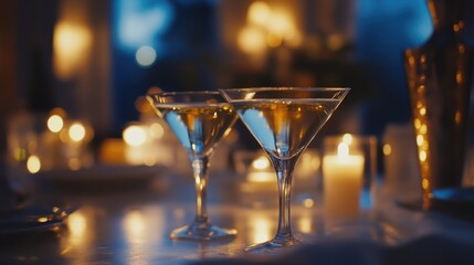 Alcohol consumption at a lively cocktail party with martinis and laughter. Featuring fun and socializing