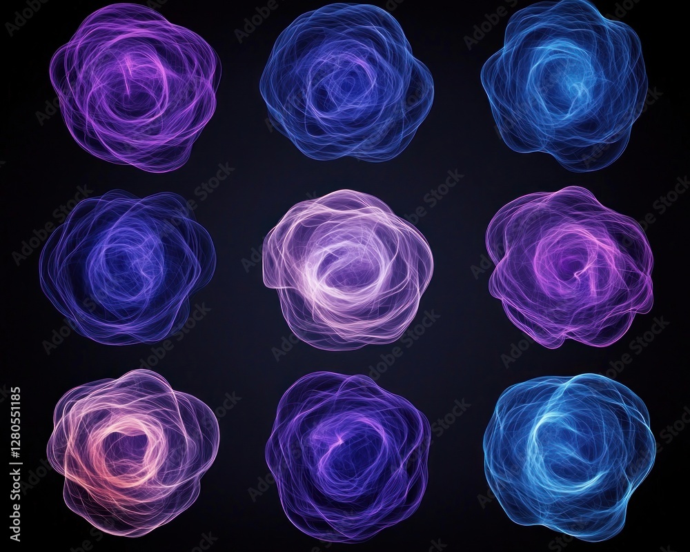 Poster Abstract Colorful Swirls Representing Energy and Movement in Space
