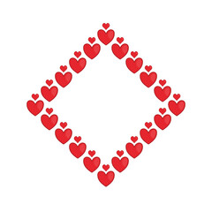 Red Hearts frame Background. Romantic hearts texture. Love or Sweet Moment concept.