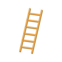 Wooden ladder. Wood step ladders isolated on white background. Vector illustration in modern flat style.