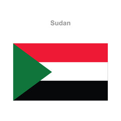 Sudan flag. Vector illustration of the national flag