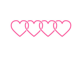 Four hearts initial logo
