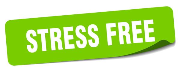 stress free sticker. stress free label