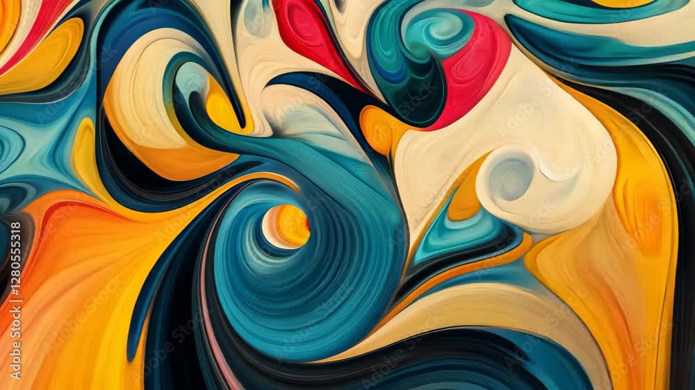 Poster swirling abstract pattern in vibrant colors creating a dynamic visual experience, abstract swirling 