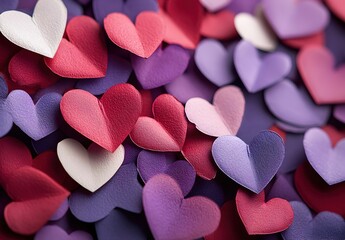 Obraz premium Colorful Heart Shapes in Various Shades on a Vibrant Background