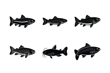 Fish silhouette vector bundle 