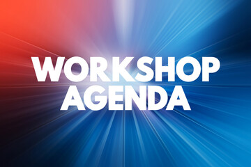 Workshop Agenda - list and an outline of all the activities prepared by organizers that need to be done, text quote concept background